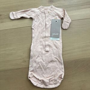 NWT Goumi Kids Rose Pink Baby Gown SZ NB Newborn Snap Bamboo Sleeper Organic